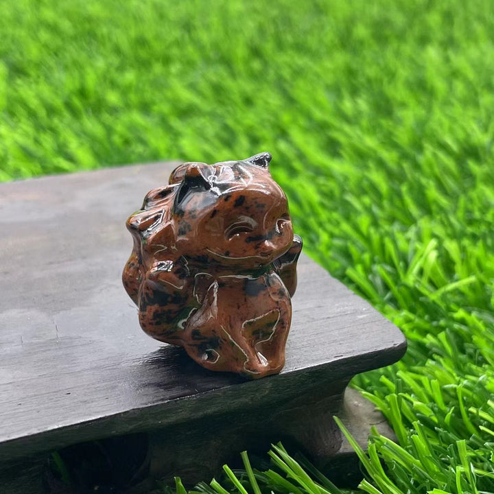 Décoration en pierre précieuse de renard à neuf queues en pierre naturelle Olivenorma de 3 cm