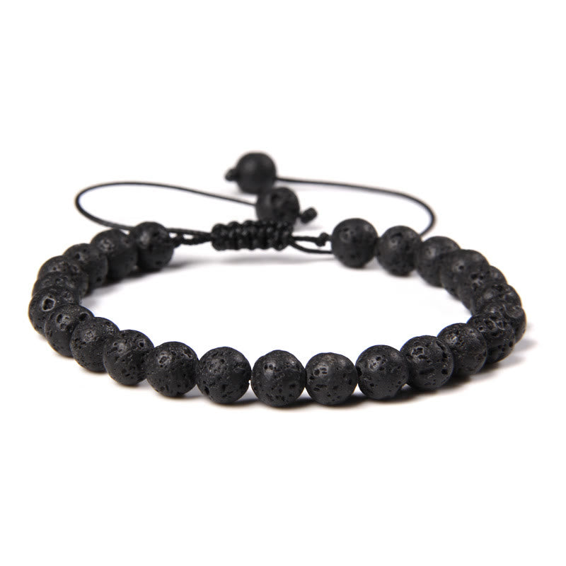 Bracelet tressé en perles de pierre naturelle de 6 mm Olivenorma