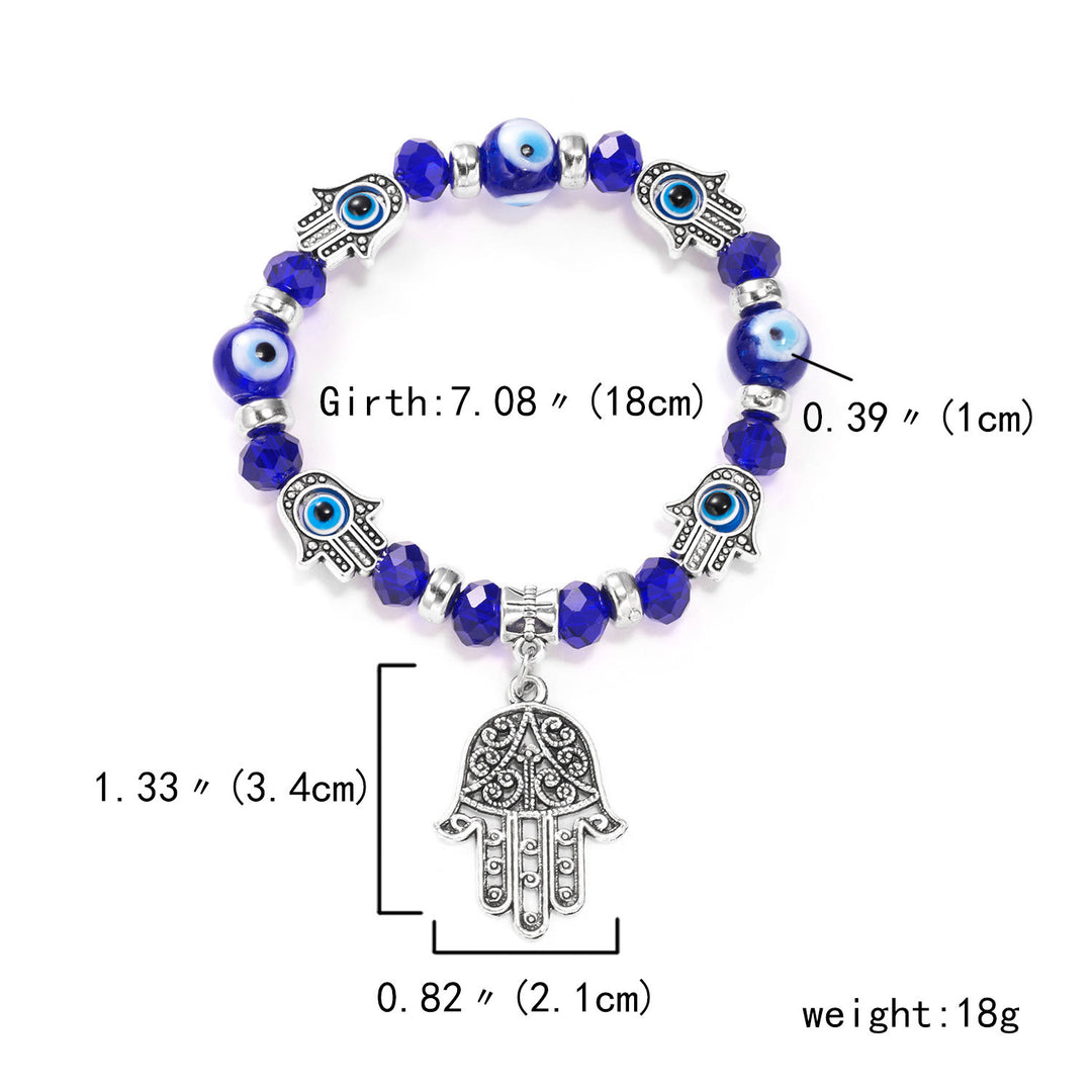 Bracelet pendentif Hamsa mauvais œil en époxy et zircon Olivenorma