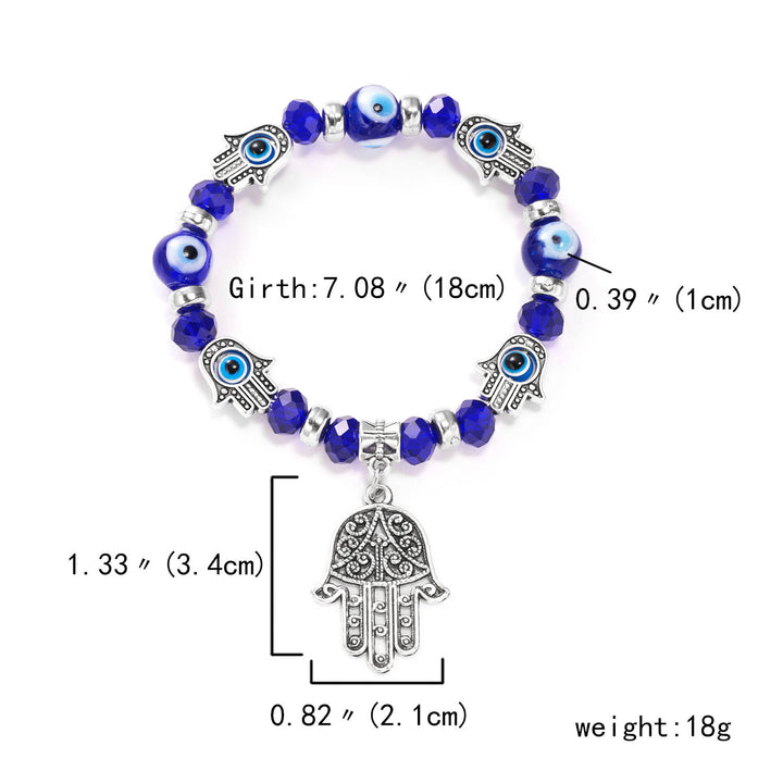 Bracelet pendentif Hamsa mauvais œil en époxy et zircon Olivenorma