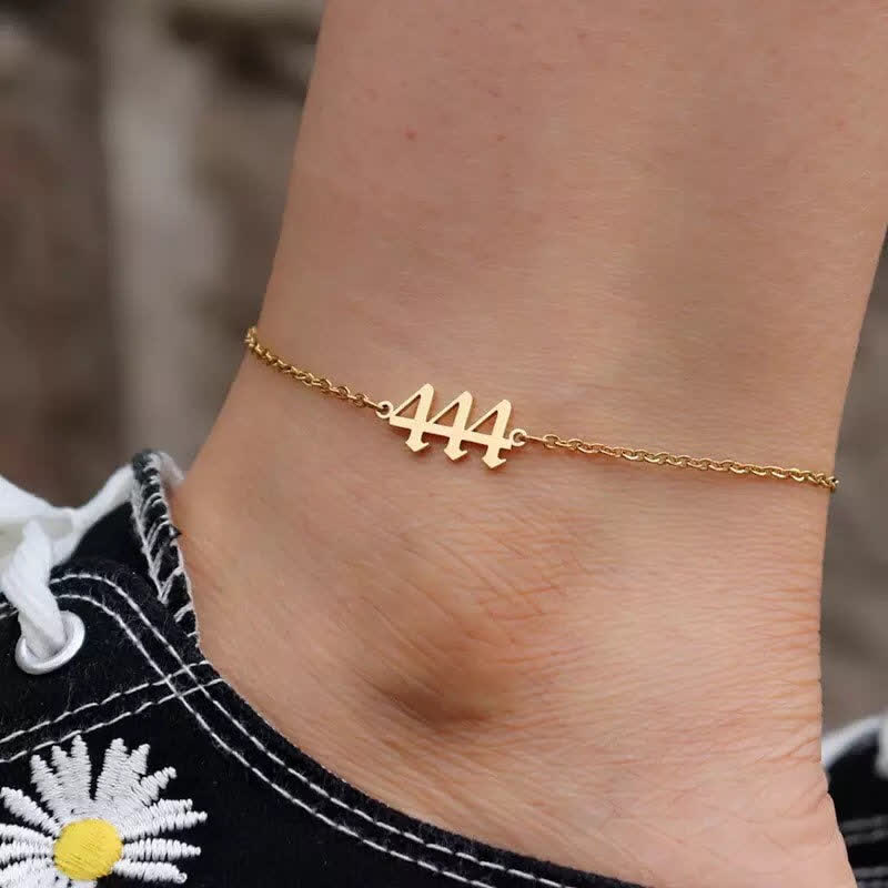 Bracelet de cheville spirituel avec numéro d'ange