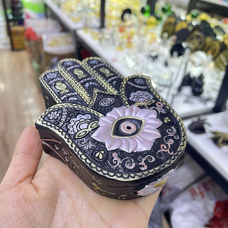 Décoration de boîte Hamsa peinte à la main Olivenorma