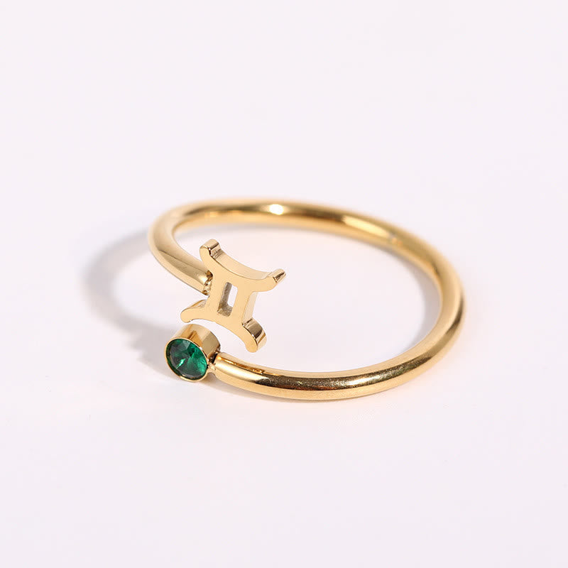 Bague avec pierre de naissance du zodiaque Olivenorma