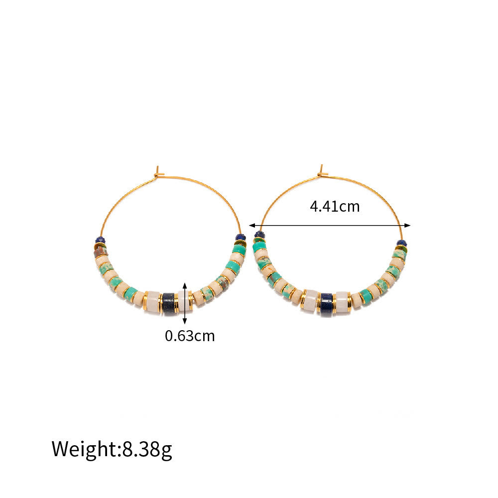 Ensemble de bijoux en pierre empereur agalmatolite et lapis-lazuli Olivenorma