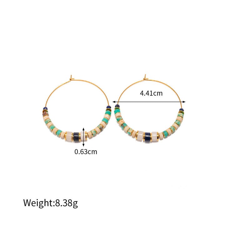 Ensemble de bijoux en pierre empereur agalmatolite et lapis-lazuli Olivenorma