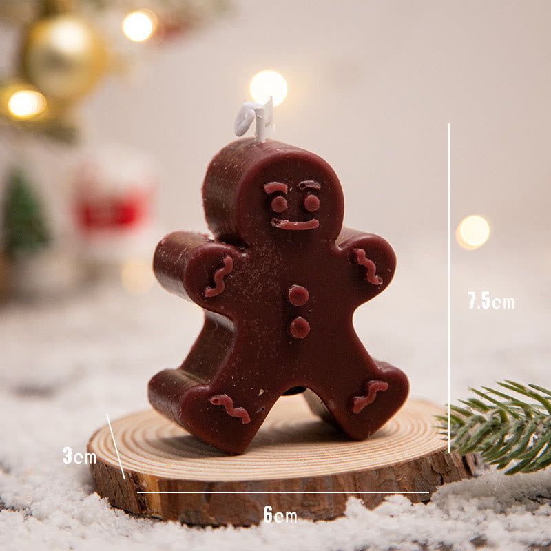 Bougie parfumée Olivenorma Ambiance de Noël Flocon de Neige Bonhomme en Pain d'Épices
