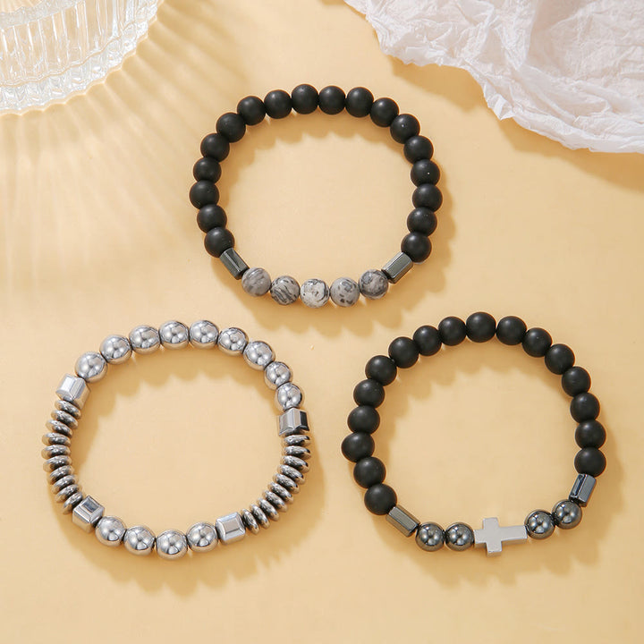 Bracelet à pierres précieuses empilables pour homme Olivenorma
