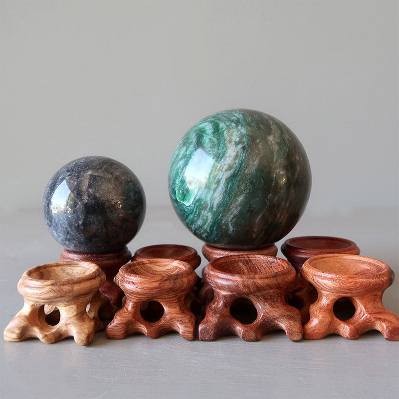 Supports en bois Olivenorma pour boules de cristal, œufs, décoration pastorale