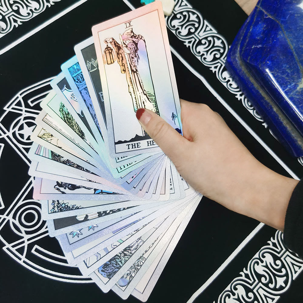 Cartes de tarot Olivenorma bronzantes en feuille d'or brillantes au laser