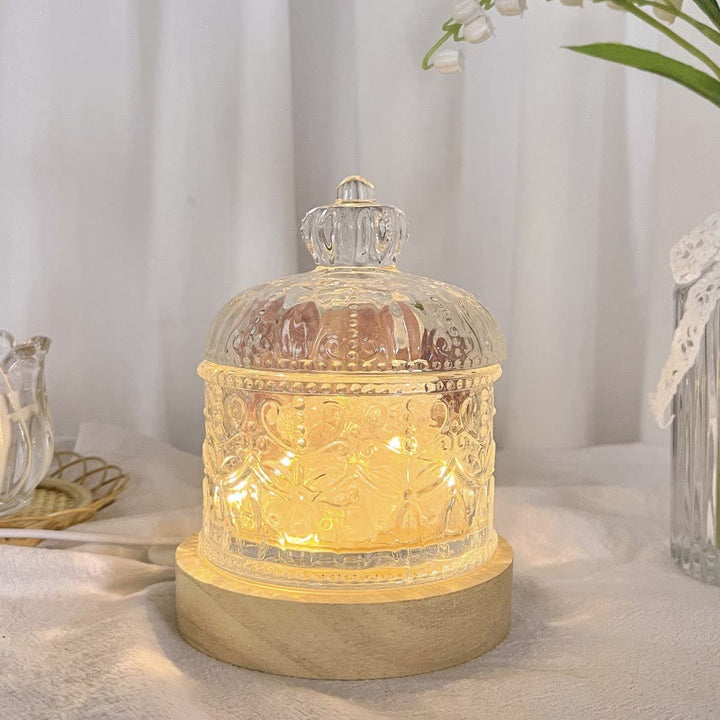 Lampe d'aromathérapie en cristal avec diffuseur en pierre sculptée Olivenorma