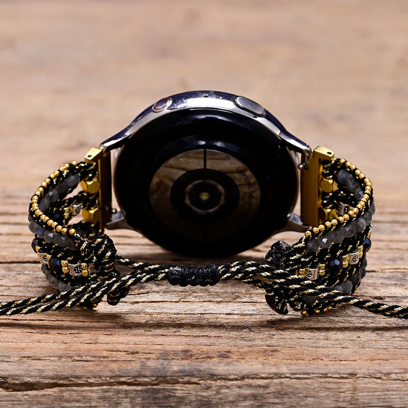 Bracelet Samsung tressé noir avec perles de cristal Olivenorma