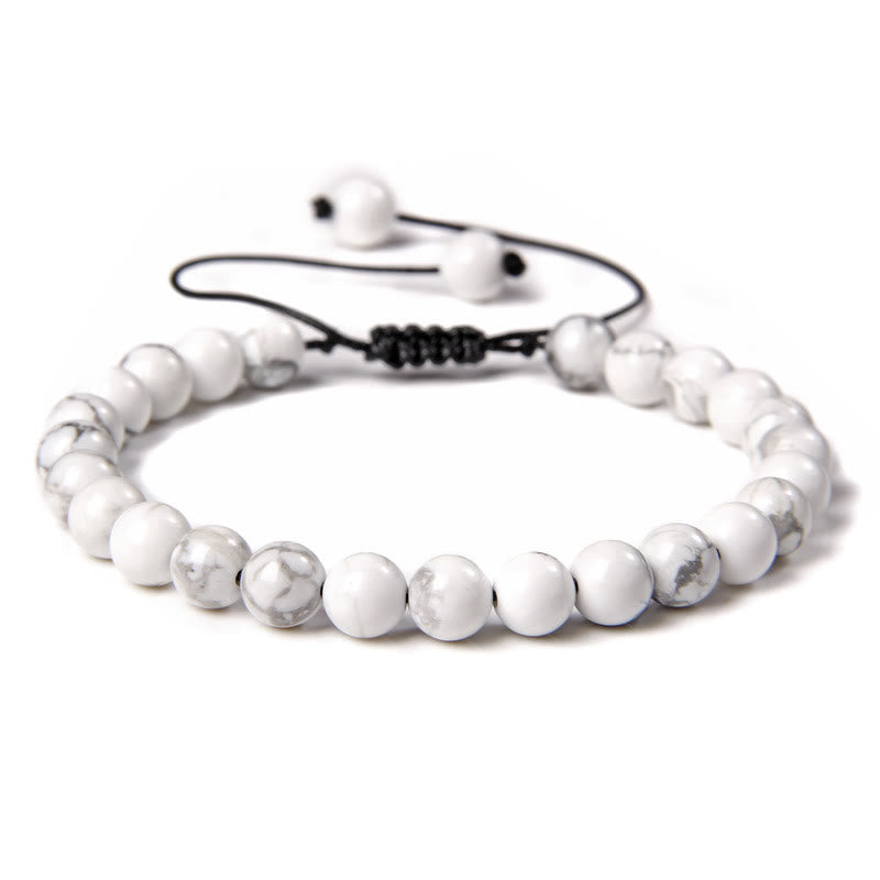 Bracelet tressé en perles de pierre naturelle de 6 mm Olivenorma