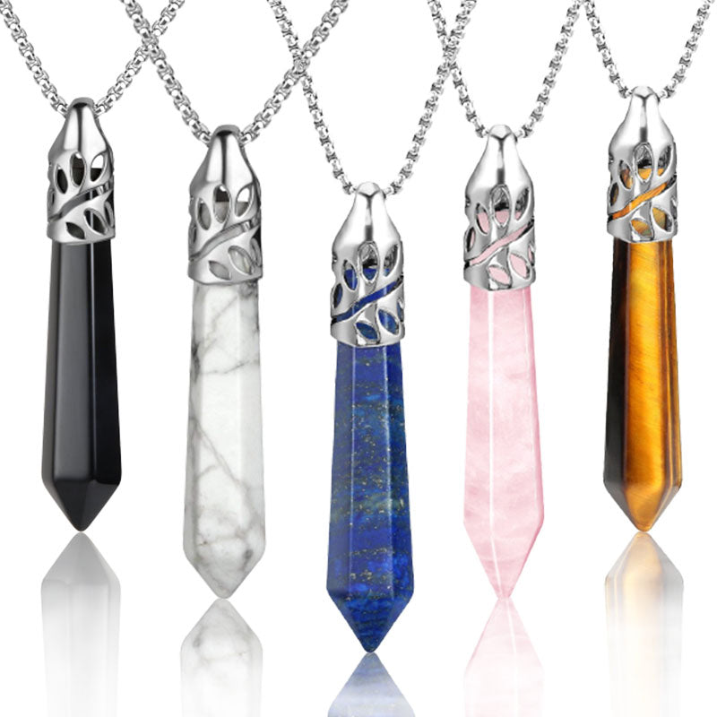 Collier de protection contre les balles en cristal avec pierres précieuses