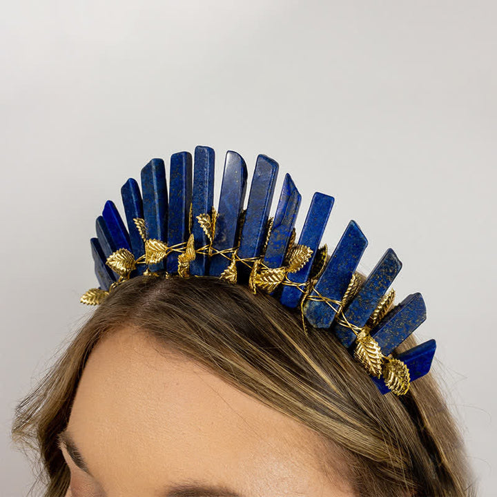 Couronne de cristal de sorcière de lune en lapis-lazuli Olivenorma