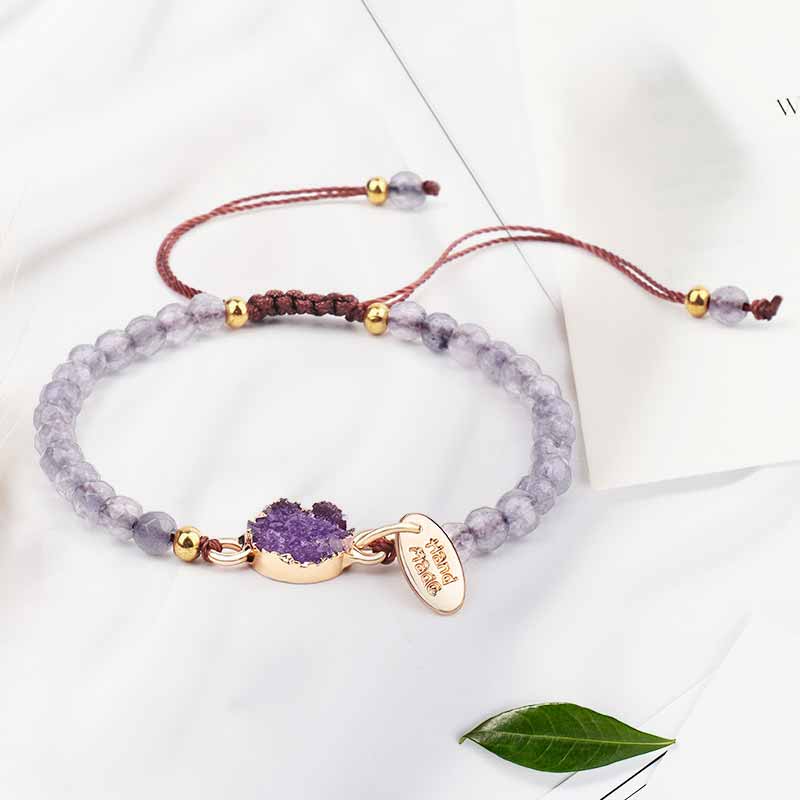 Bracelet Olivenorma en quartz rose, aventurine verte et améthyste