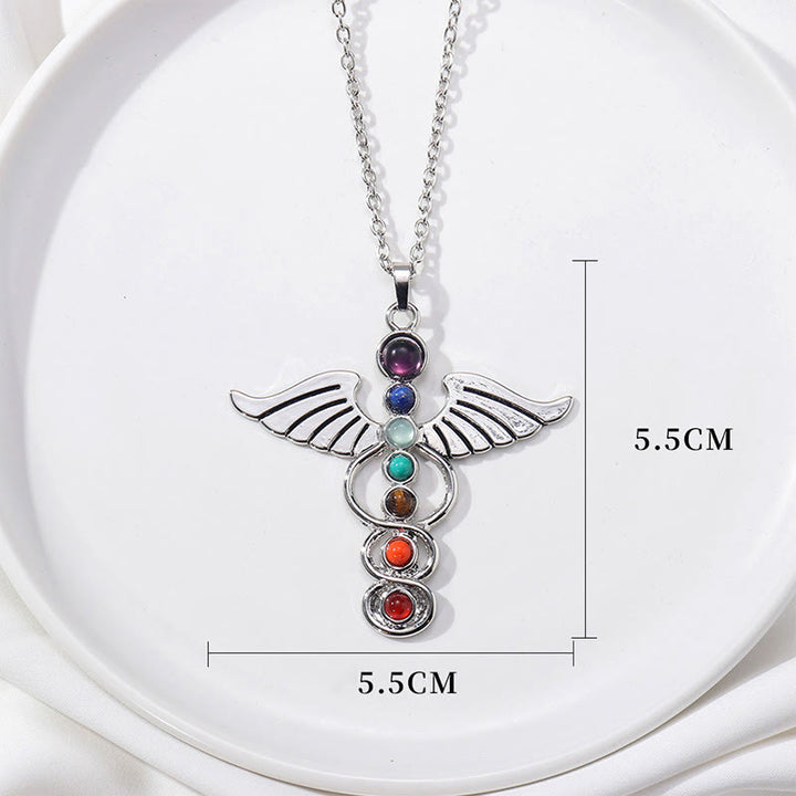Collier de guérison des 7 chakras Olivenorma Wing