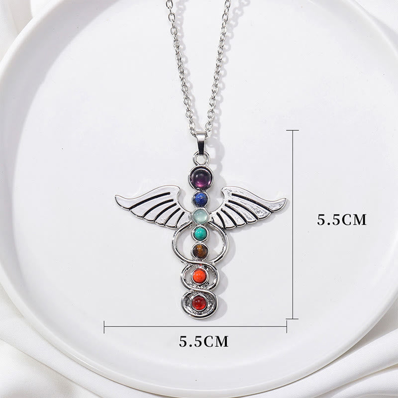 Collier de guérison des 7 chakras Olivenorma Wing