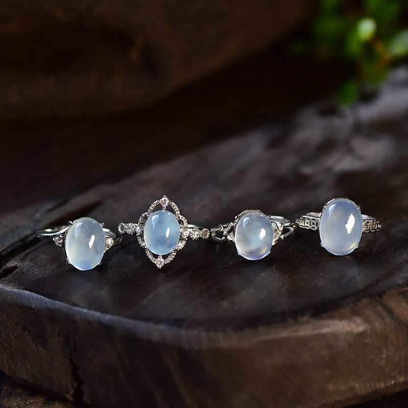Bague positive en aigue-marine naturelle Olivenorma