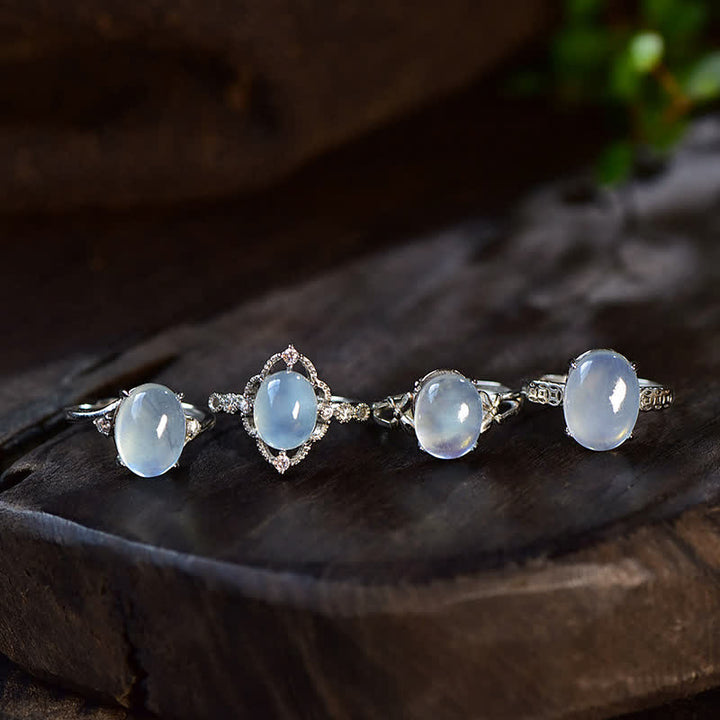 Bague positive en aigue-marine naturelle Olivenorma