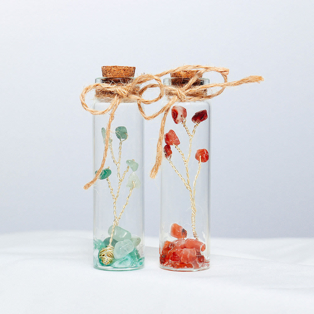 Décoration de bouteille en verre en pierre concassée en cristal de chakra Olivenorma