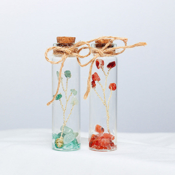 Décoration de bouteille en verre en pierre concassée en cristal de chakra Olivenorma