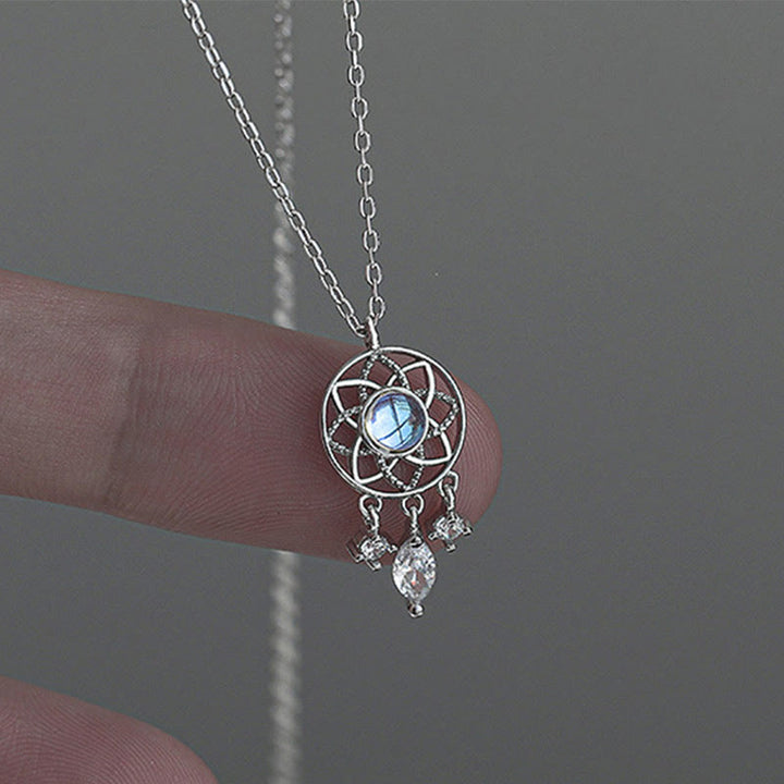 Collier attrape-rêves fait main Olivenorma avec pierre de lune