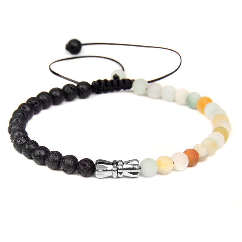 Bracelet tressé en onyx noir et pierre naturelle Olivenorma 4 mm