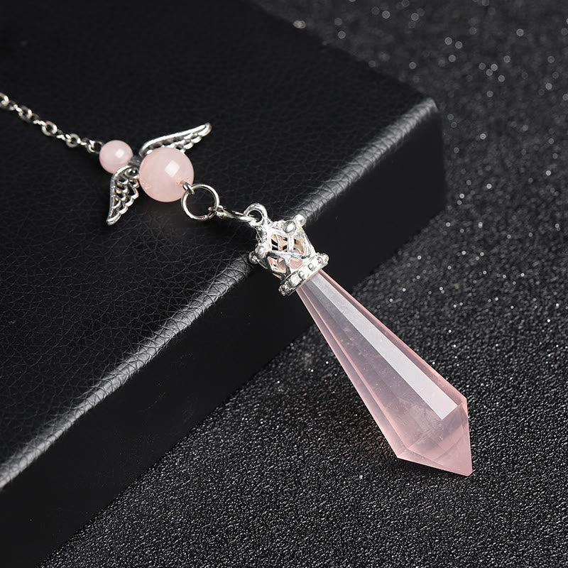 Pendule Ailes d'ange en cristal de labradorite Olivenorma