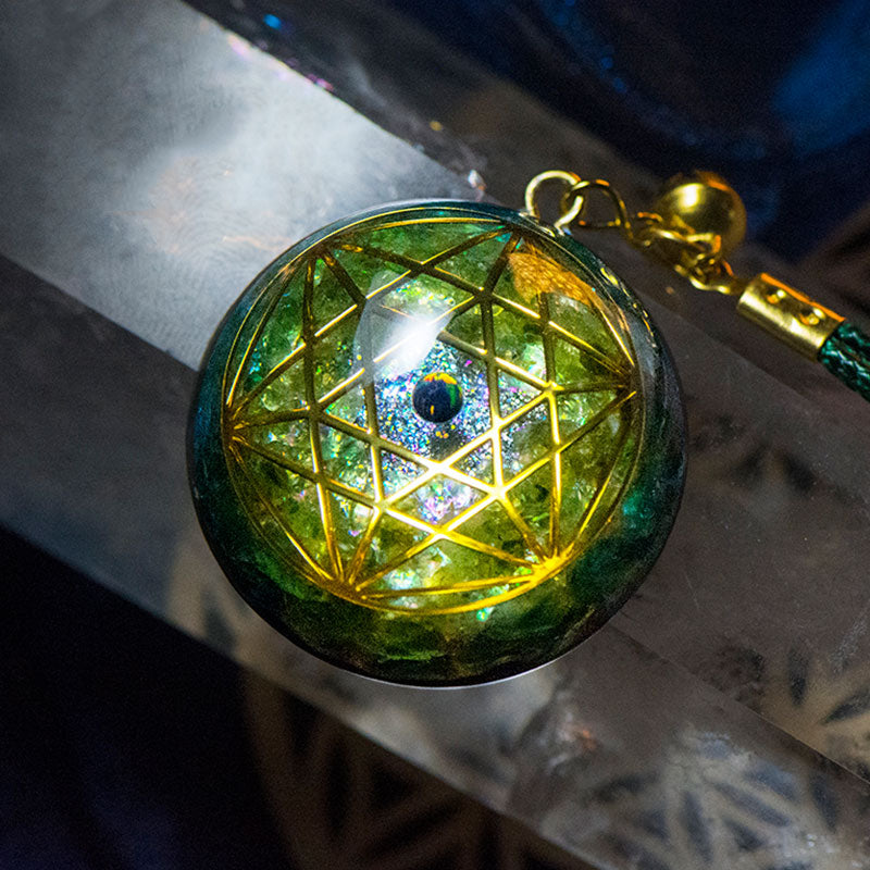 Collier de purification en moroxite et péridot Olivenorma