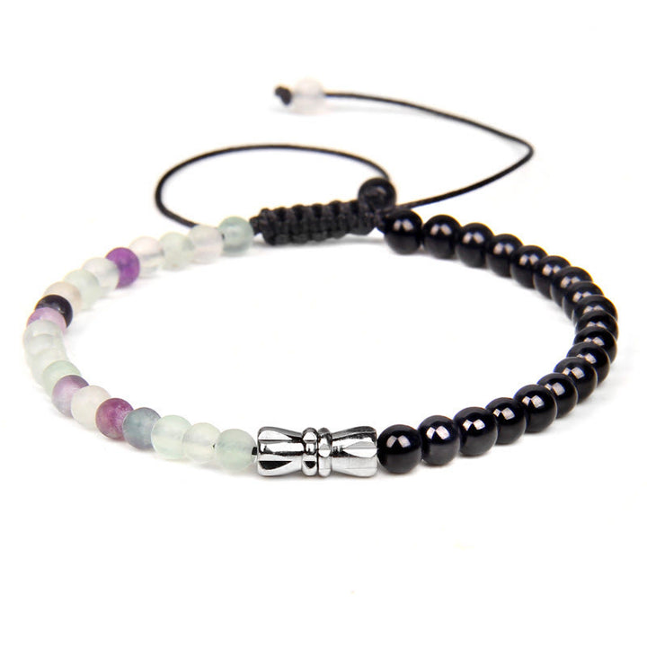 Bracelet tressé en onyx noir et pierre naturelle Olivenorma 4 mm