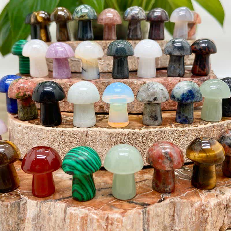 Décoration de mini champignons en cristal naturel Olivenorma