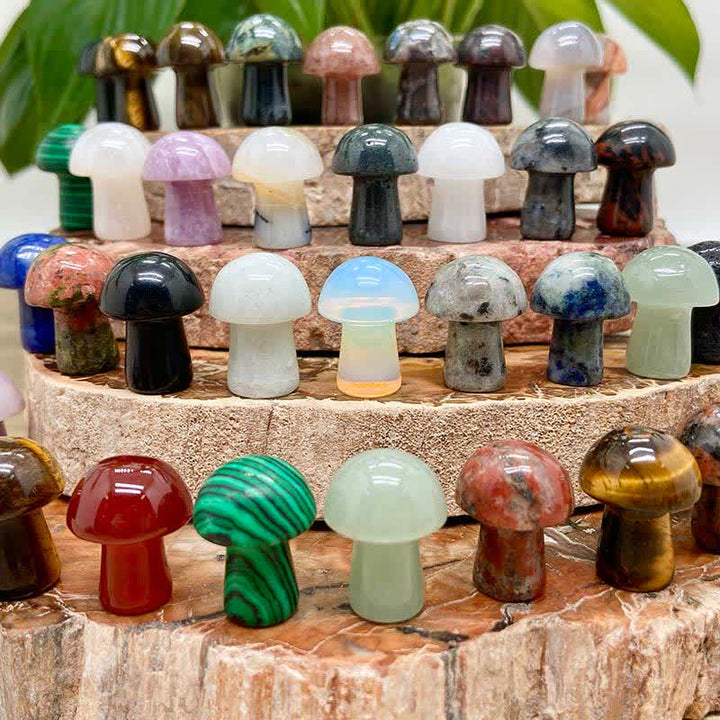 Décoration de mini champignons en cristal naturel Olivenorma