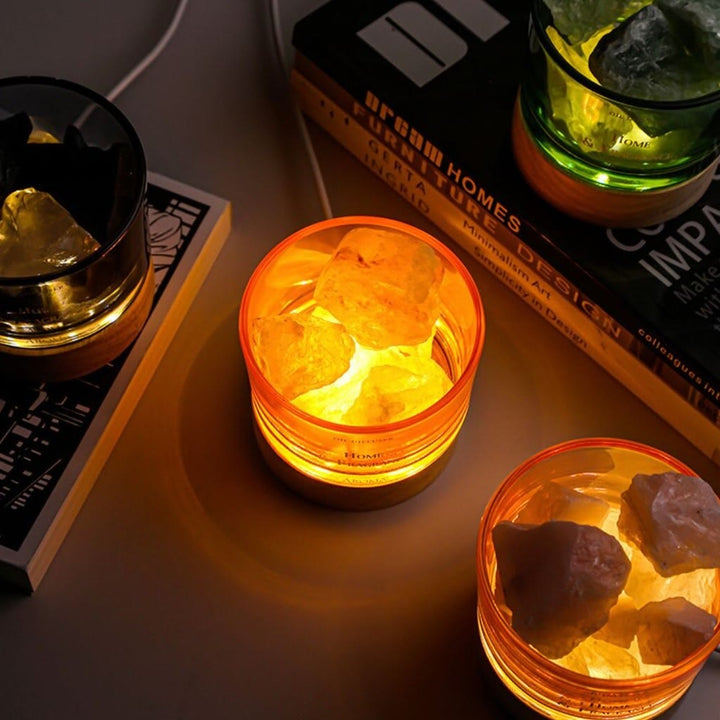 Lampe d'aromathérapie en cristal pour diffuseur d'huiles essentielles sans feu Olivenorma