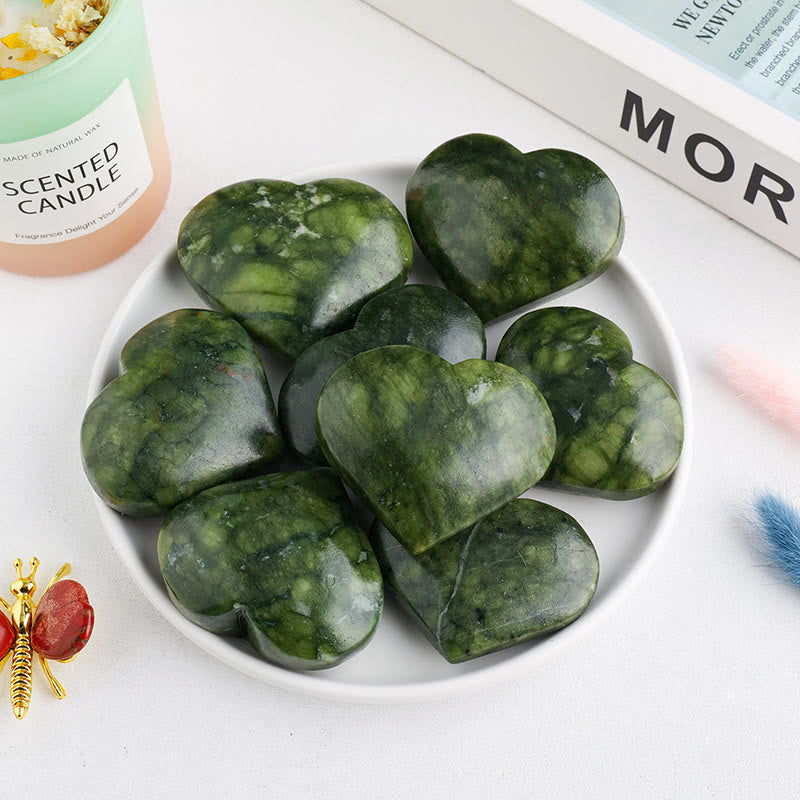 Cœur en cristal de pierre de jeu en aventurine verte Olivenorma