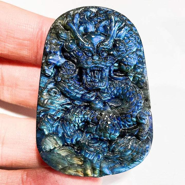 Ornements de visage de lune en labradorite naturelle Olivenorma Décoration en pierres précieuses