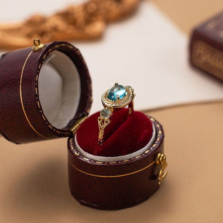 Bague ajustable en tourmaline Paraiba Olivenorma « Chaque mer est une île »