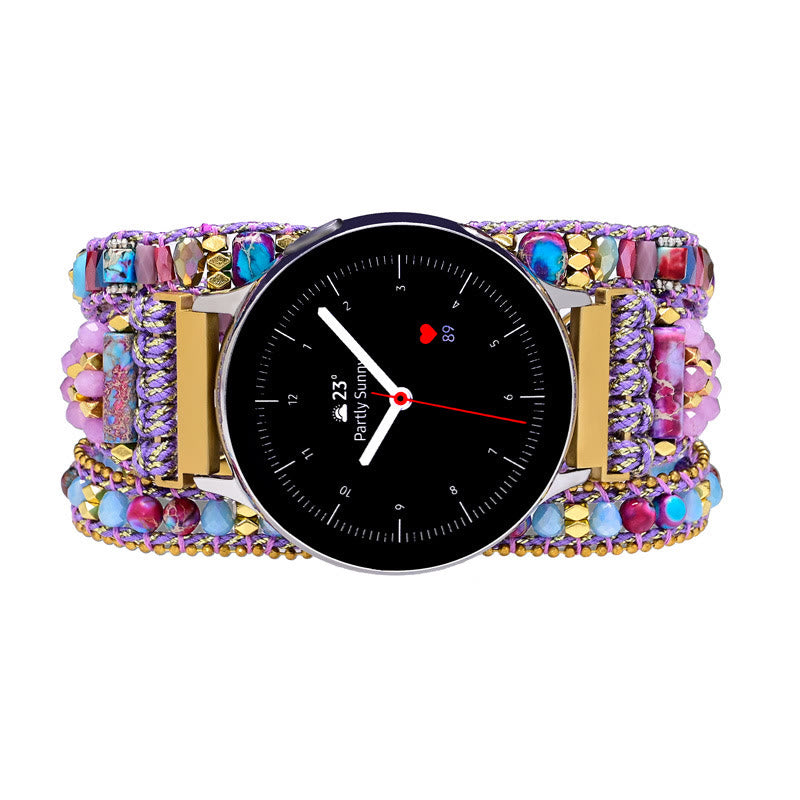 Bracelet Samsung tressé violet avec perles de cristal Olivenorma