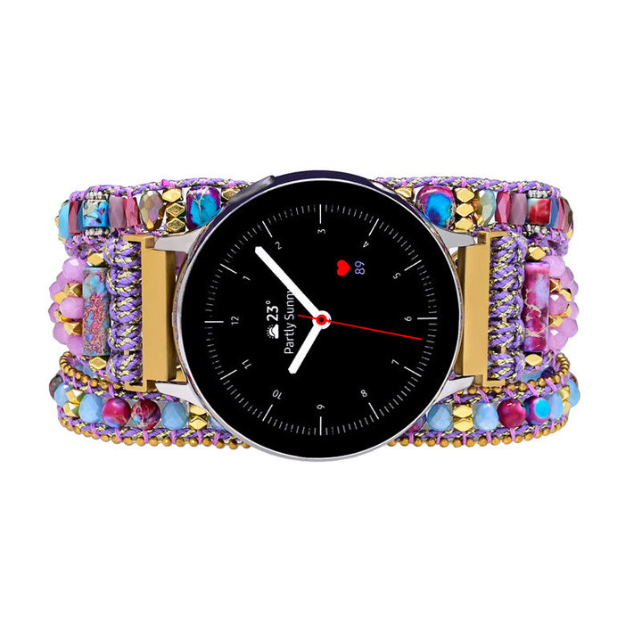 Bracelet Samsung tressé violet avec perles de cristal Olivenorma