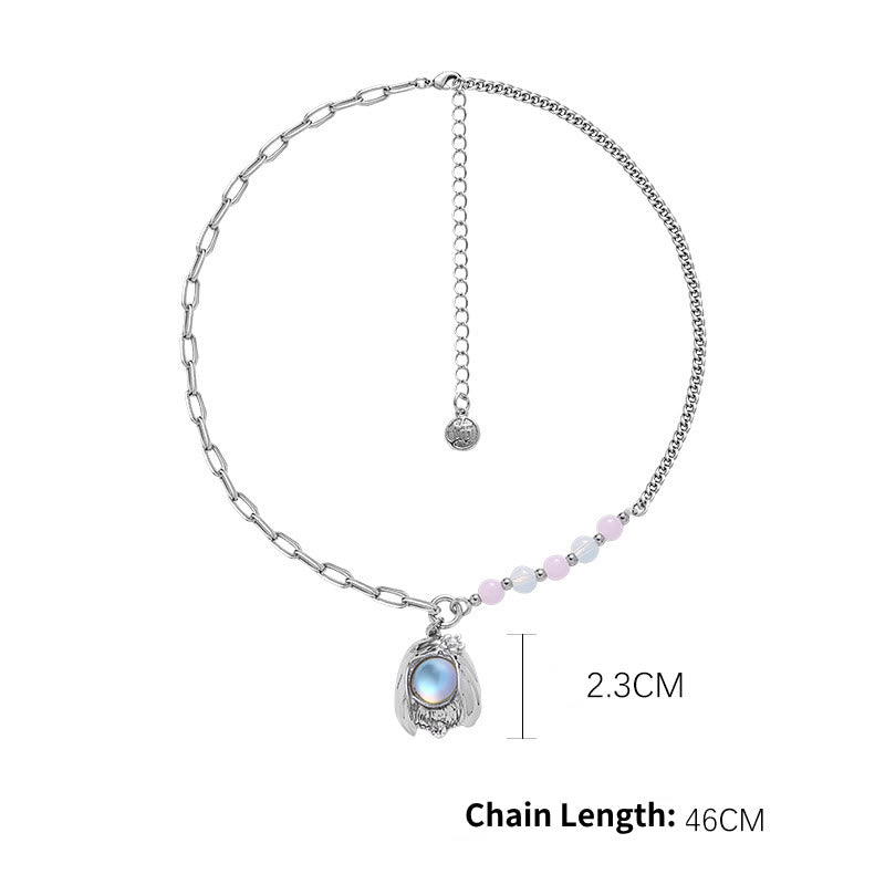 Collier pendentif en alliage avec pierre de lune et zodiaque Olivenorma