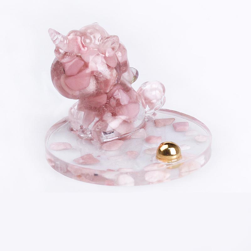 Support de téléphone licorne en cristal rose
