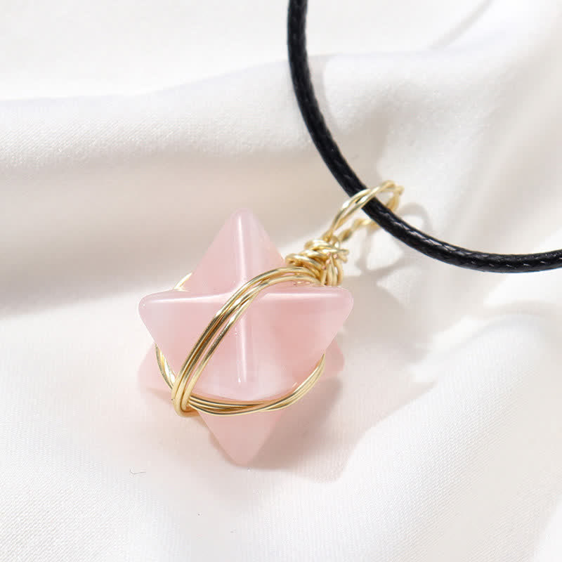 VÉHICULE DE LUMIÈRE DIVINE - Collier Merkaba en cristal