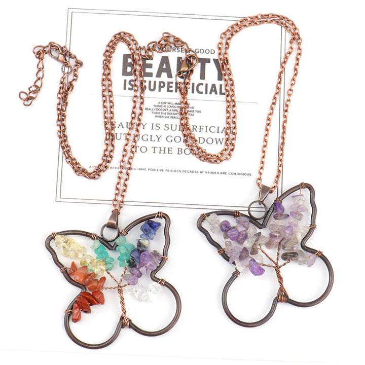 Collier de guérison Chakra Papillon