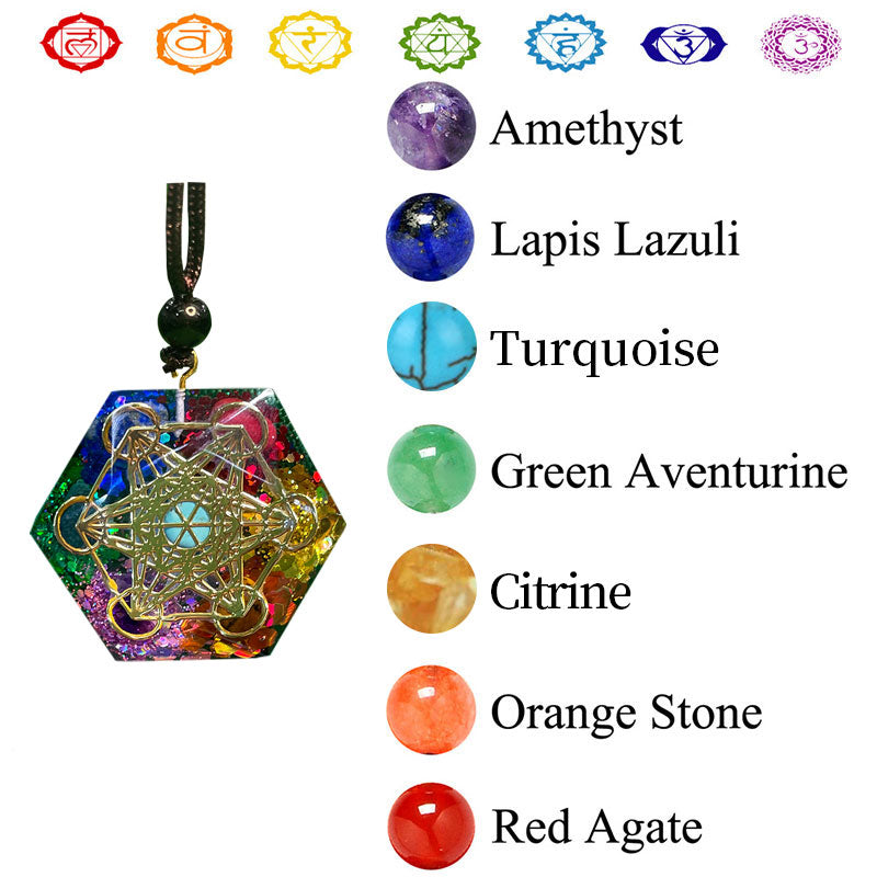 Collier de méditation symbole du cube de Métatron Chakra Olivenorma