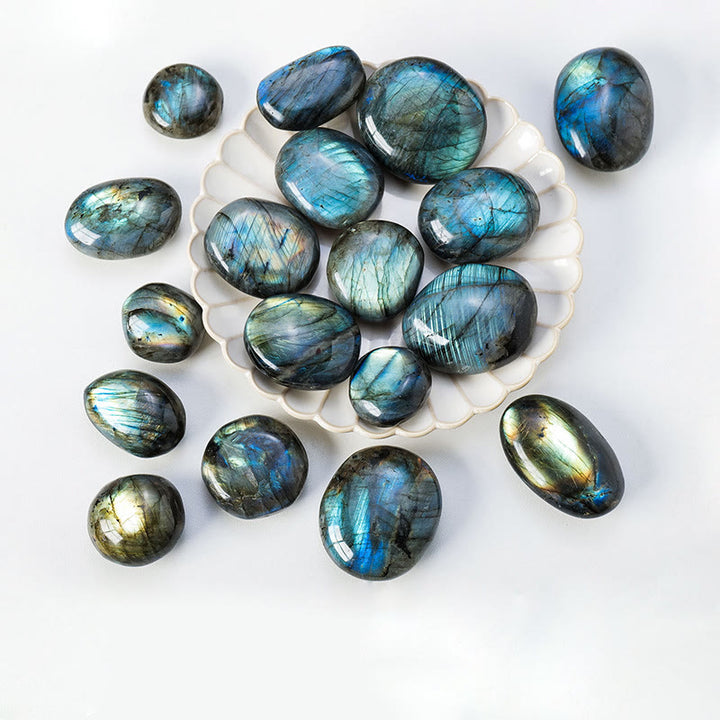 Pierre naturelle à rouler polie en labradorite Olivenorma