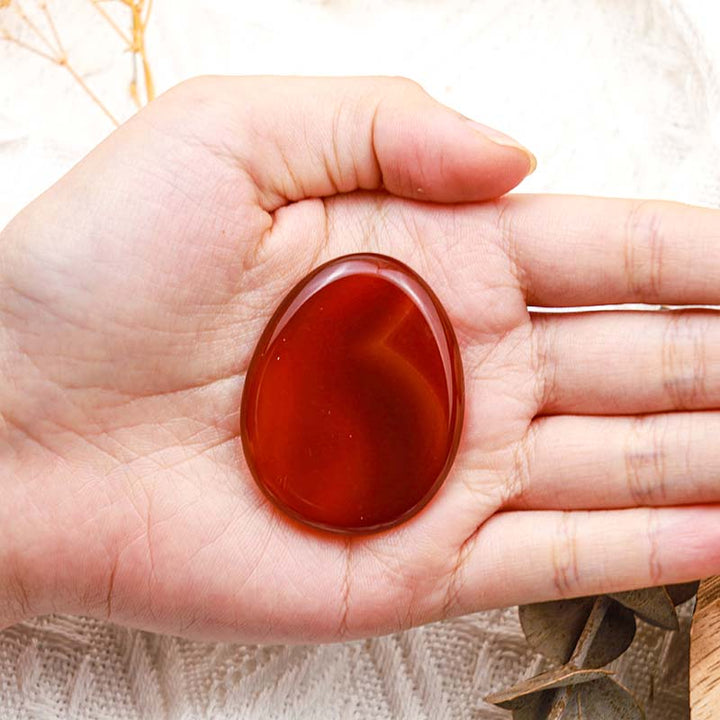 Pierre d'inquiétude pour le pouce en agate rouge Olivenorma