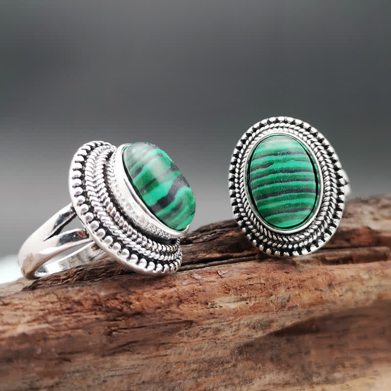 Bague de protection en malachite naturelle