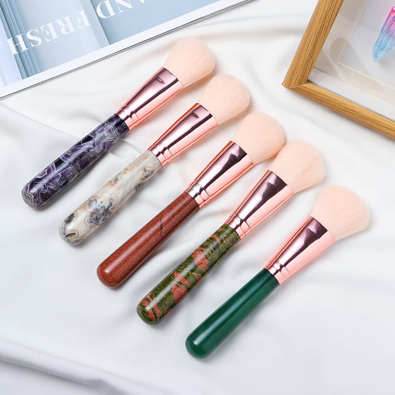 Olivenorma Manche de pinceau de maquillage en cristal naturel Décoration en pierres précieuses