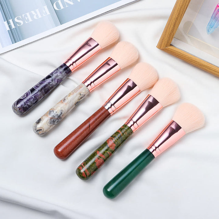 Olivenorma Manche de pinceau de maquillage en cristal naturel Décoration en pierres précieuses