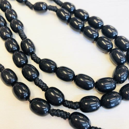 Collier chapelet et croix en perles de bois Olivenorma