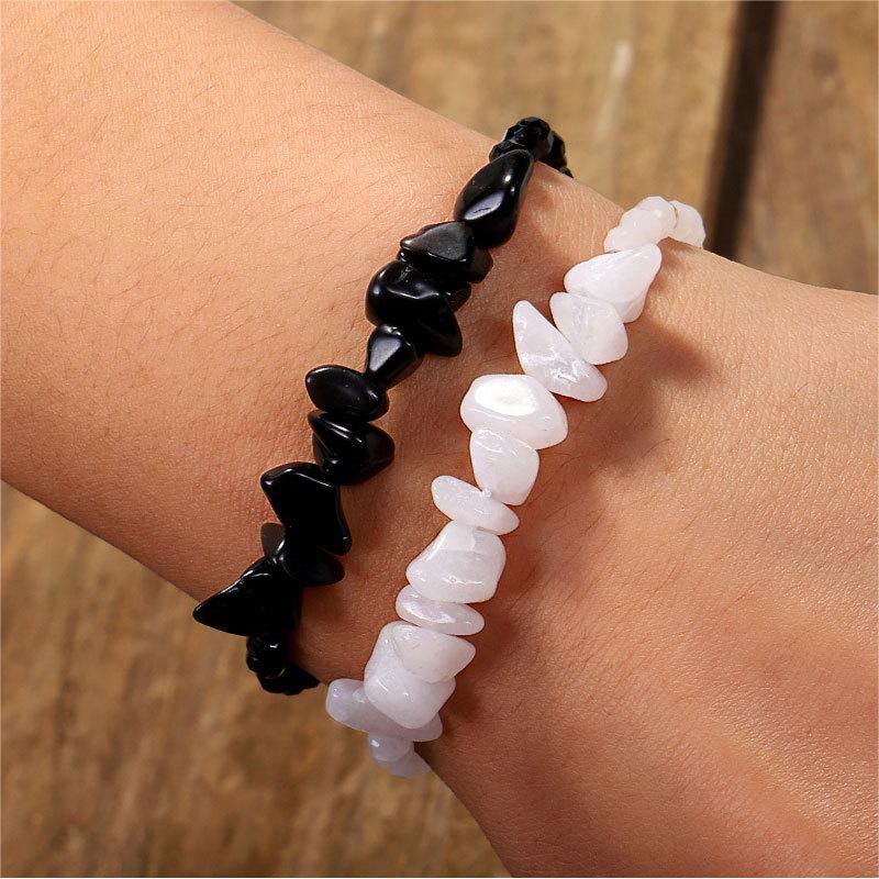 Bracelet en fil de gravier et cristal de Bohème Olivenorma